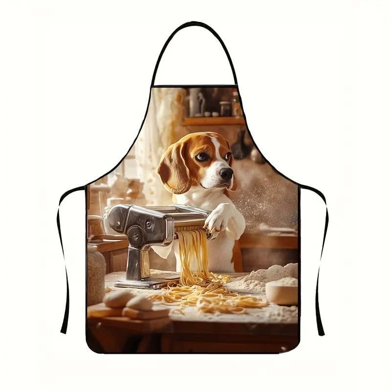 Schürze mit niedlichem Hundemotiv und Bindedesign, verstellbar, für Küche, Kochen, Nudelherstellung, Backen, Grillen, Outdoor-Partys, für Männer und Frauen
