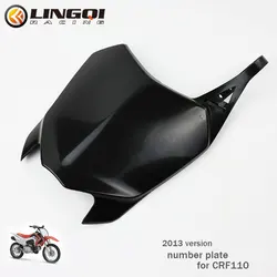 LYNNCHI Motorcycle CRF110 Front Number Plate PP Plastic Fender Mudguard Cover For CRF 110 2013 Dirt Pit Bike Accessories
