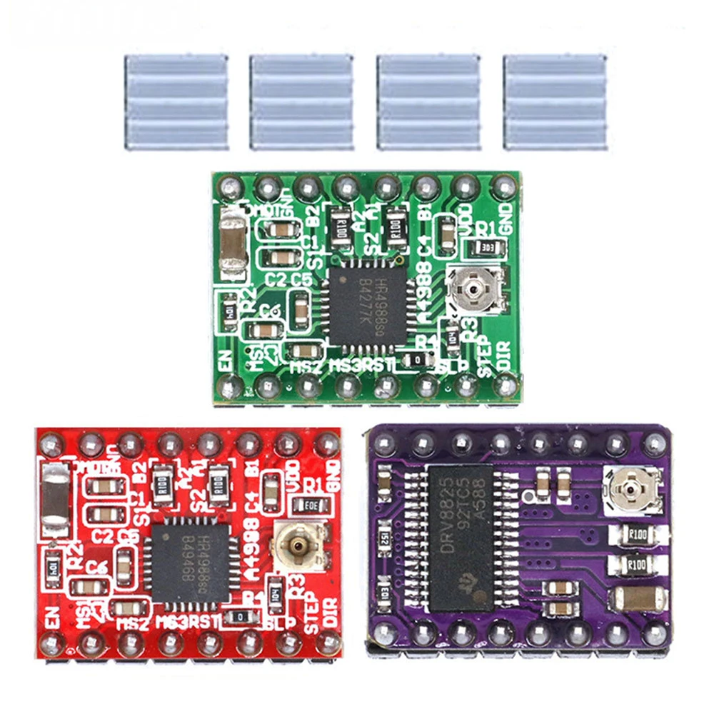 A4988 DRV8825 3D Printer Parts StepStick Stepper Motor Driver Module with Heat Sink Carrier Reprap RAMPS 1.4 Compatible Arduino