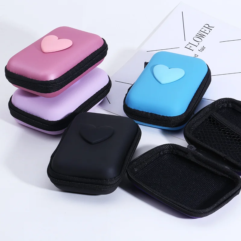 Eva Watch Storage Box Portable Waterproof Earphone Bag Love Pattern Multi Functional Digital Product Storage Box