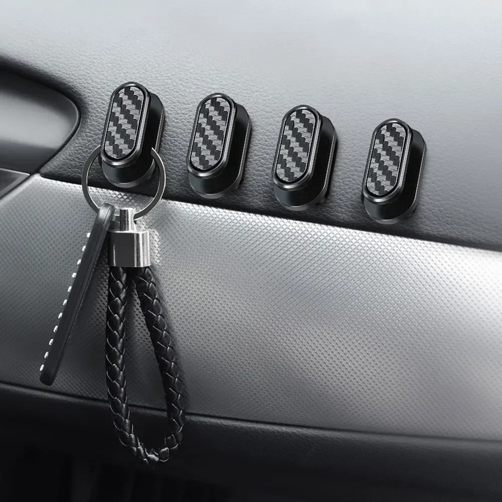 

4PCS Car Interior Organizer Storage Hook USB Cable Key Storage Self Adhesive Wall Hook Hanger Auto Fastener Clip Accessories