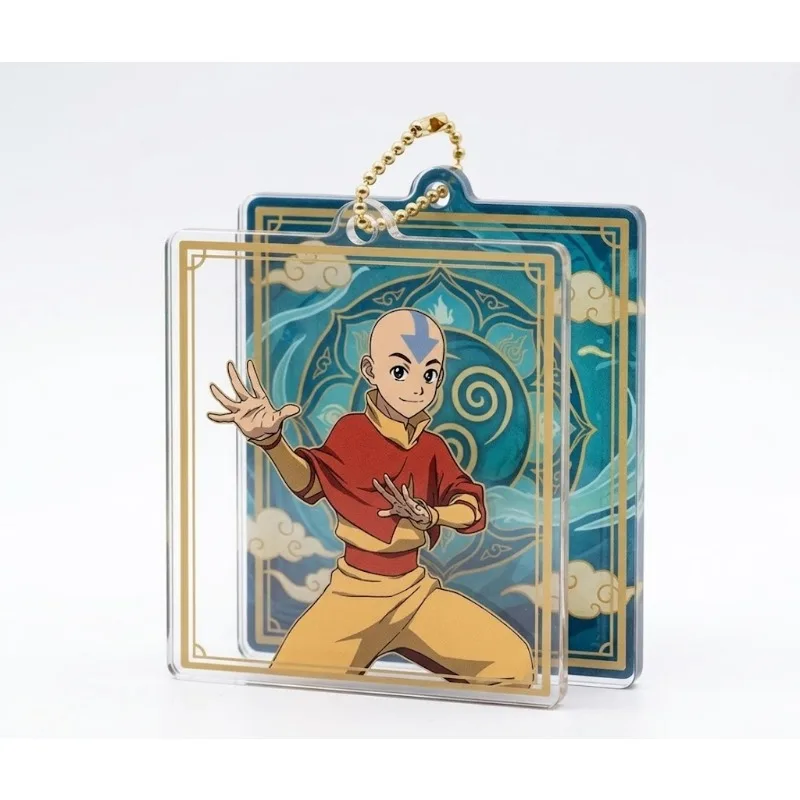 Anime Double Layer Acrylic Keychain Aang Suki Katara Zuko Sokka Toph Cartoon Character Pendant Bag Charm Desk Decor Collectible