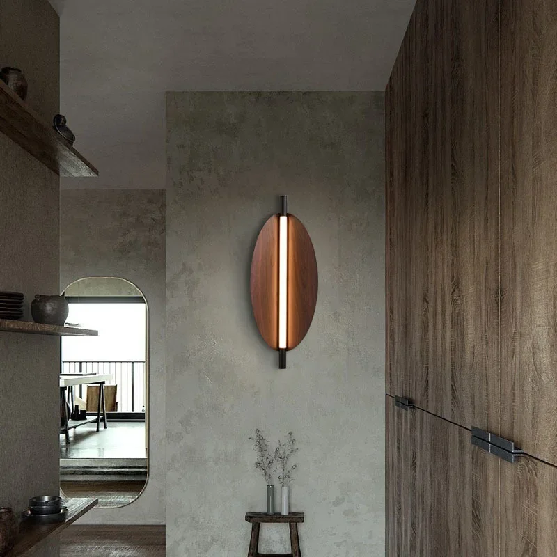 Brown Metal Leaf Home Wall Light Parlor Bedroom Dining Aisle Sconce 3 Changeable  Modern Lamp 40/60/80/100cm