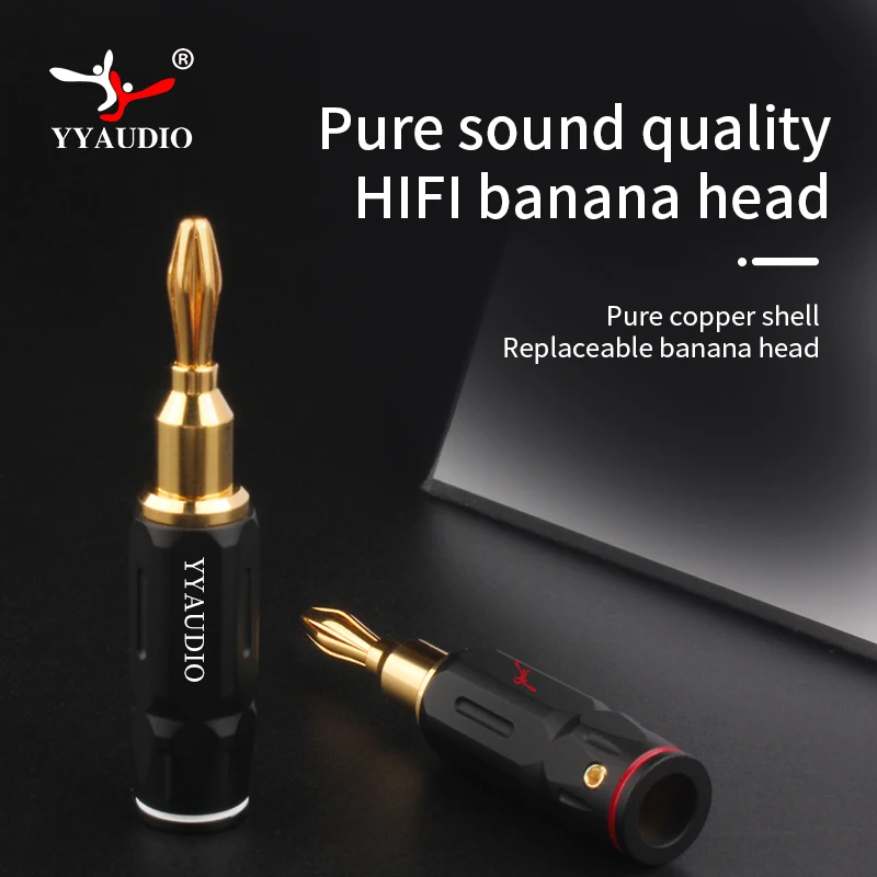 

YYAUDIO 8pcs HIFI Banana Plug Connector 24K Gold Plated Banana Adapter Cable Connector Clips For Hifi Audio AMP CD Speaker