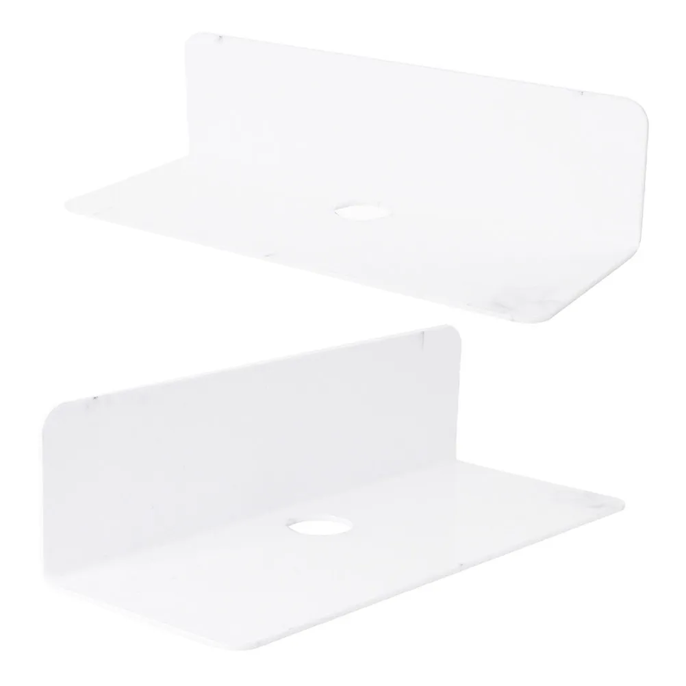 2Pcs Wall Storage Shelf No Drill Acrylic Floating Shelves for Security Camera Speaker Clock Router Bedroom Bathroom Kitchen