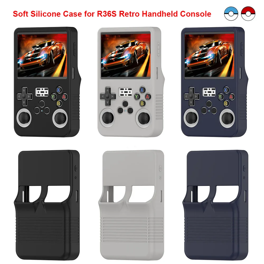 Weiche Silikonkautschuk-Hautabdeckung für die R36S Retro-Handheld-Spielekonsole, Rückseite Schutzhülle für R36S-Schutzzubehör