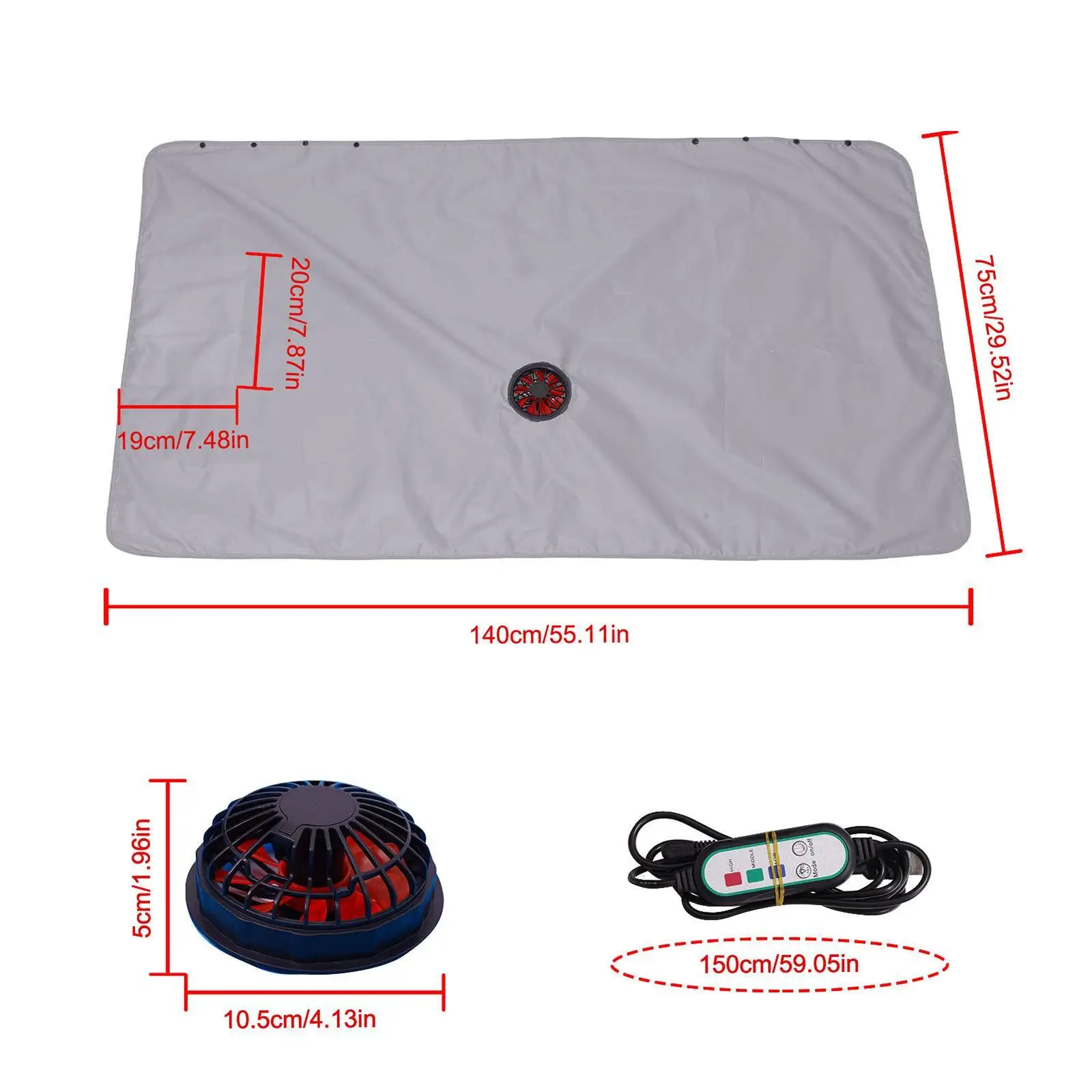 USB 12V Electric Summer Blanket Cooling Blanket Cool Fast Cooling Beach Camping Outdoor Fun Activities Cool Wind