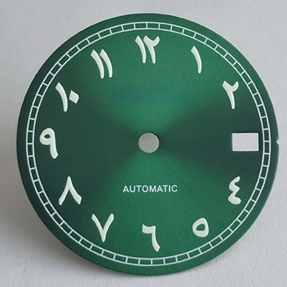 Middle East Arabic digital S dial modification accessories 28.5mm literally fit nh35/nh36 movement green luminous