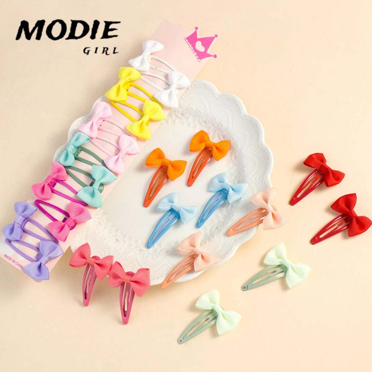 24PCS/set New Fashion Children\'S Bow Hair Clip Women Baby Pet Doge Cat Cute Popular Hair Accessories Headdress headband 1070