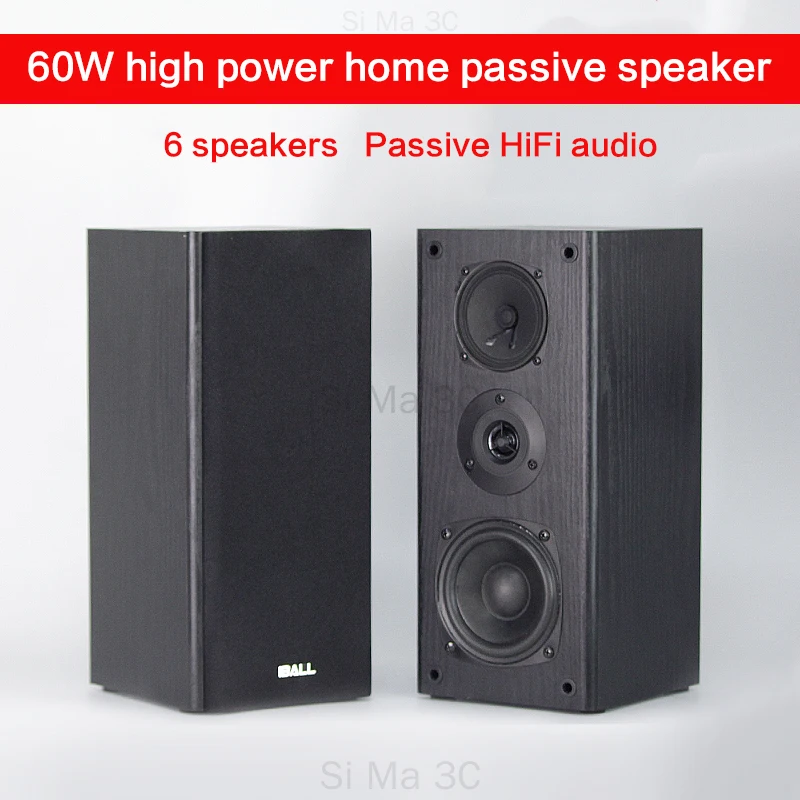 

Home 4 Inch Subwoofer Speaker Passive Bookshelf Sound Box Hi Fi TV Computer Audio Three-Way Surround Sound Amplifier Speakers