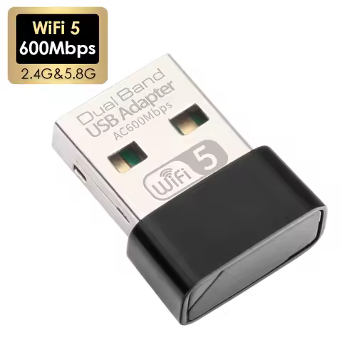 600Mbps 2.4GHz 5G Dual Band USB Wifi Adapter Mini Wireless Network Card External Receiver USB Wi-Fi Adapter Dongle for PC Laptop