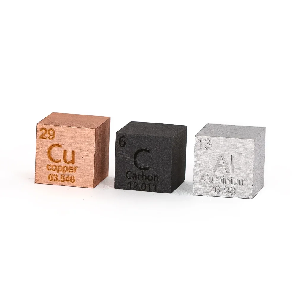 1pcs 10mm High Density Miniature Element Cube  Periodic Table Collections Lab Experiment Material Teaching Cubes Figurines Gifts