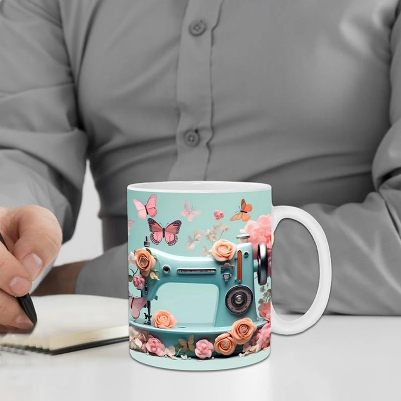 3D Sewing Machine Painted Mug Coffee Mug Creative Tea Milk Mugs Water Cup Birthday Christmas Gifts For Sewing Lover B Durable