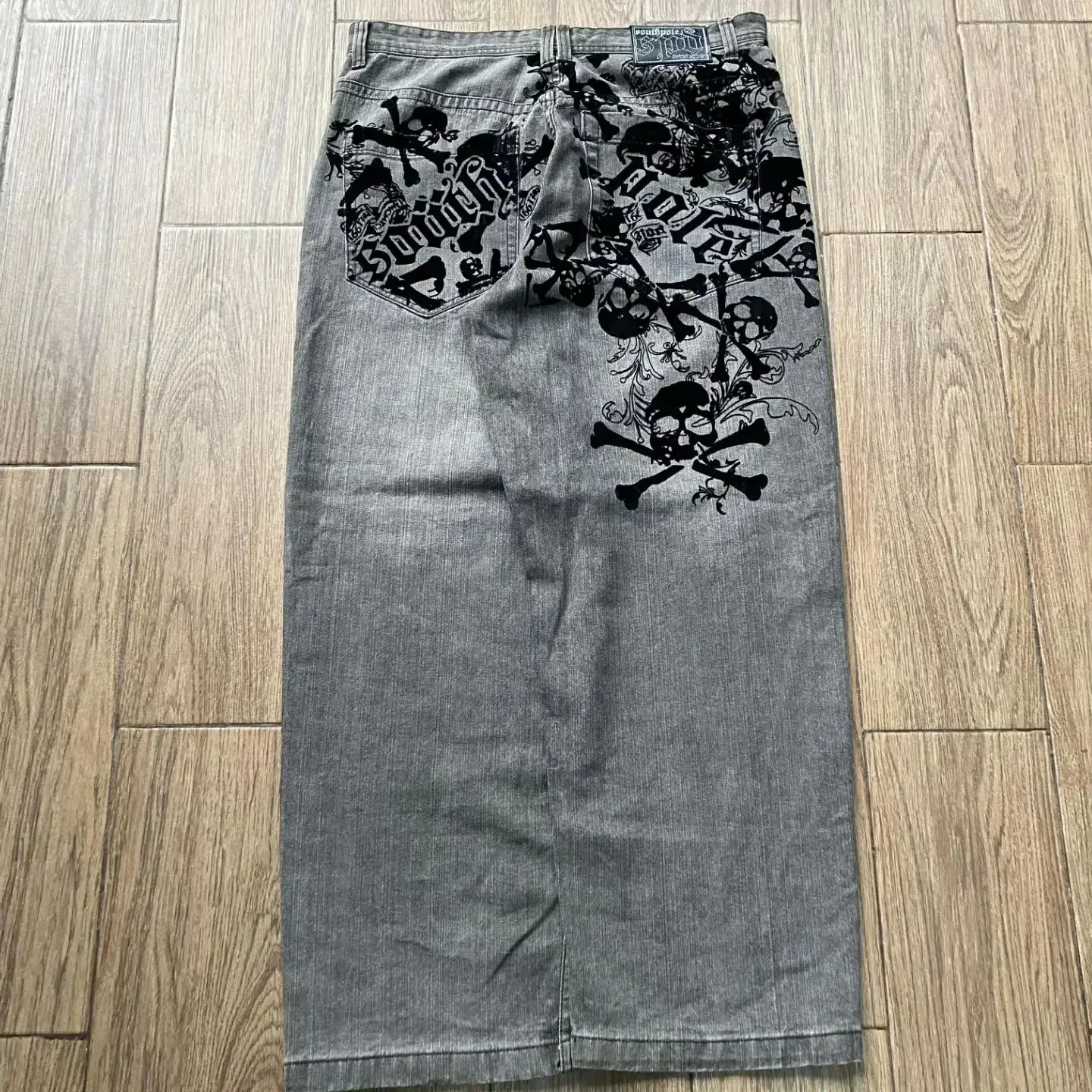 Nuevos pantalones vaqueros Retro Southpole con calavera y marca de agua, pantalones vaqueros sueltos Y2K para hombres y mujeres, pantalones góticos de Hip Hop para monopatín, ropa de calle