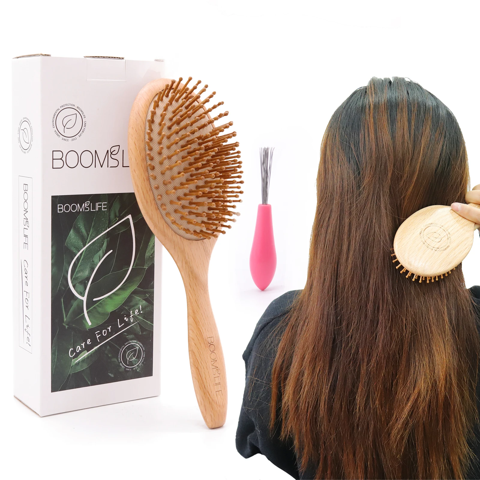 

BOOMSLIFE Hair Brush Women Wide Tooth Hair Combs Healthy Paddle Cushion Massage Hairbrush Wooden Comb Hair Care Accessories