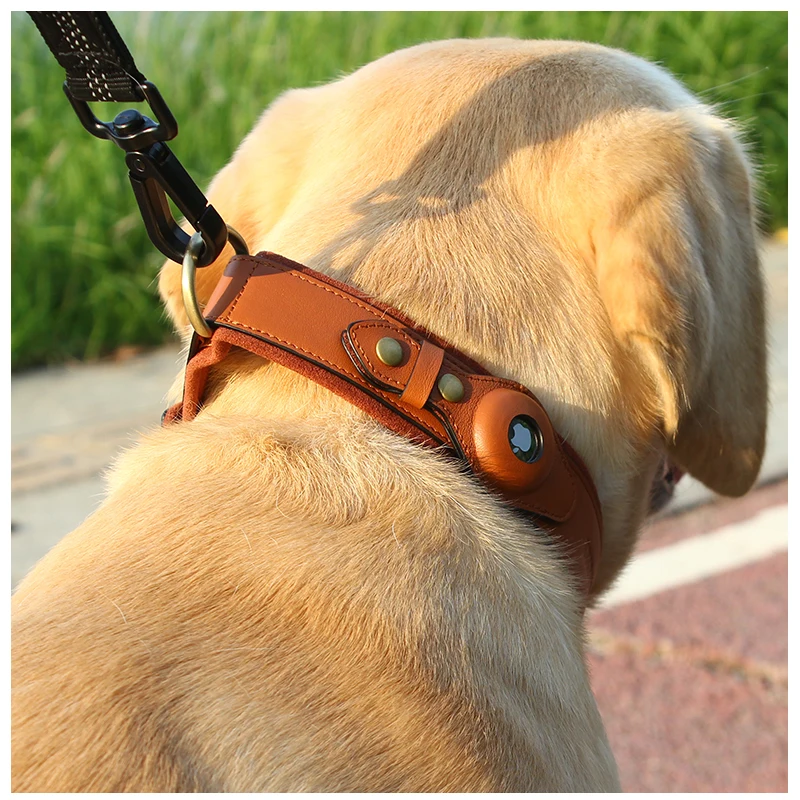 AirTag Accessories Original Airtag Case Leather Dog Cat Traction Collar For Apple Airtags Location Tracker Pet Anti-lost Device