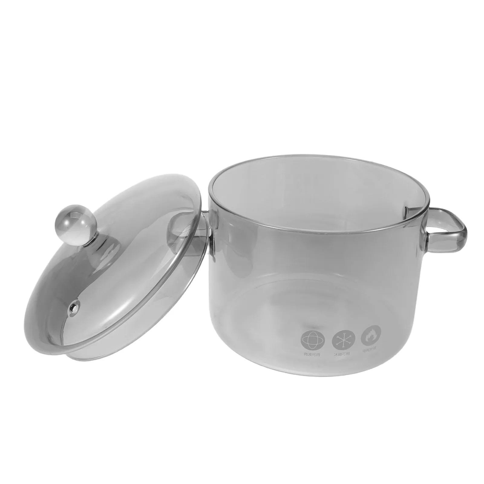 1500Ml Heat-Resistant Borosilicate Glass Simmer Pot Clear Soup Cooking Pot for Ramen Milk Pasta Stew Baby Food Double-Eared