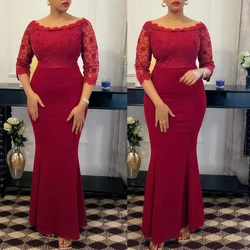 MD Off Shoulder Sexy Lace Dresses For Women African Wedding Party Bridesmaid Dress Evening Gowns Elegant Ladies Clothing Vestido