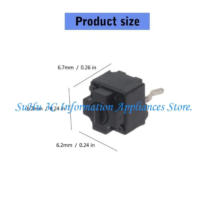 

J0MB 10Pcs Mouse Square MicroSwitch Button EVQP0K07KBB4 IE4.0 Black Spots 6x6x7.2mm