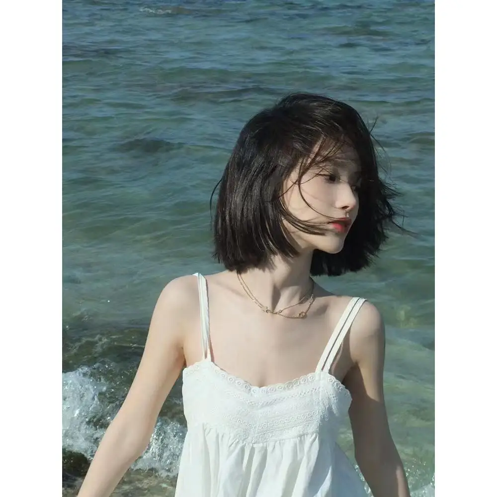 Koreański Sle Slimming Fre Aosphere Strap Dr Damski Wiosenny Nowy Luźny Krój Wyszczuplający Dr Trendy Princ Sle Asymet...