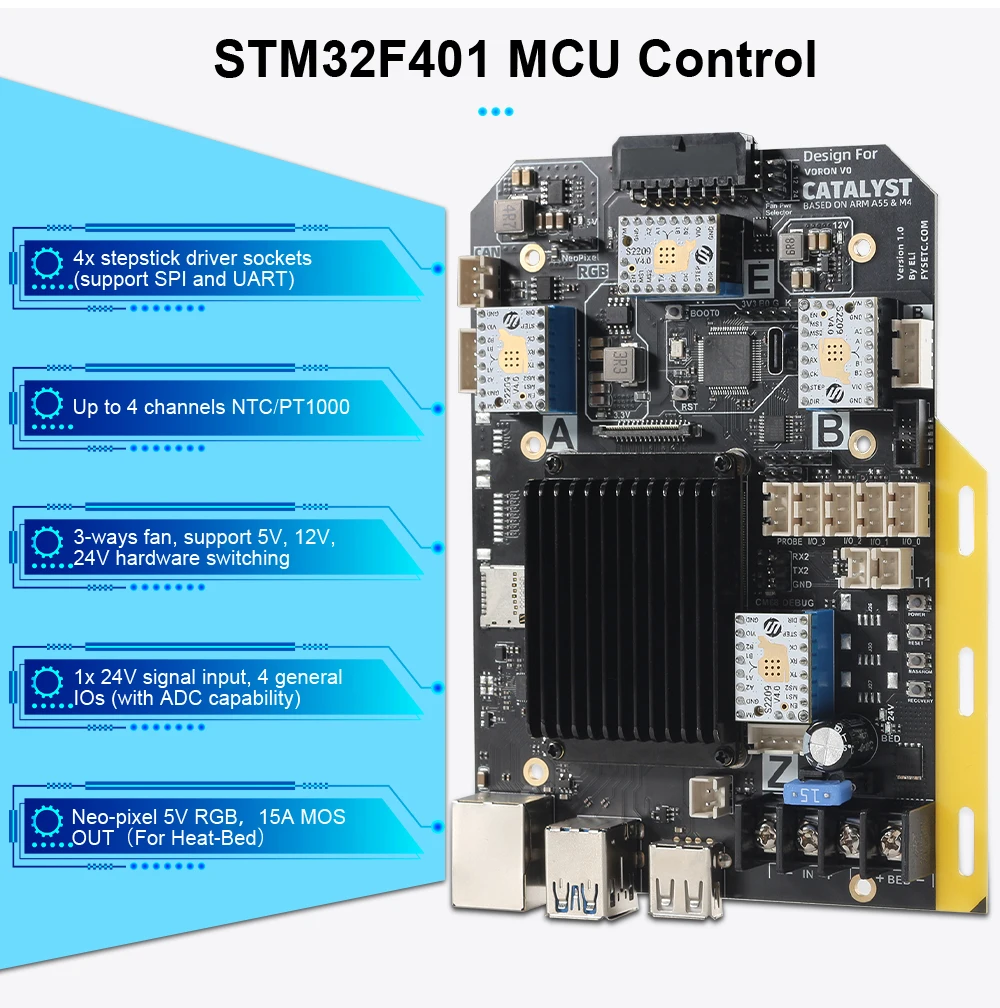 Imagem -03 - Fysetc Catalyst Motherboard on Arm A55 & m4 Suporta Spi e Uart Tmc2209 Voron v0 Peças de Impressora 3d Alta Qualidade