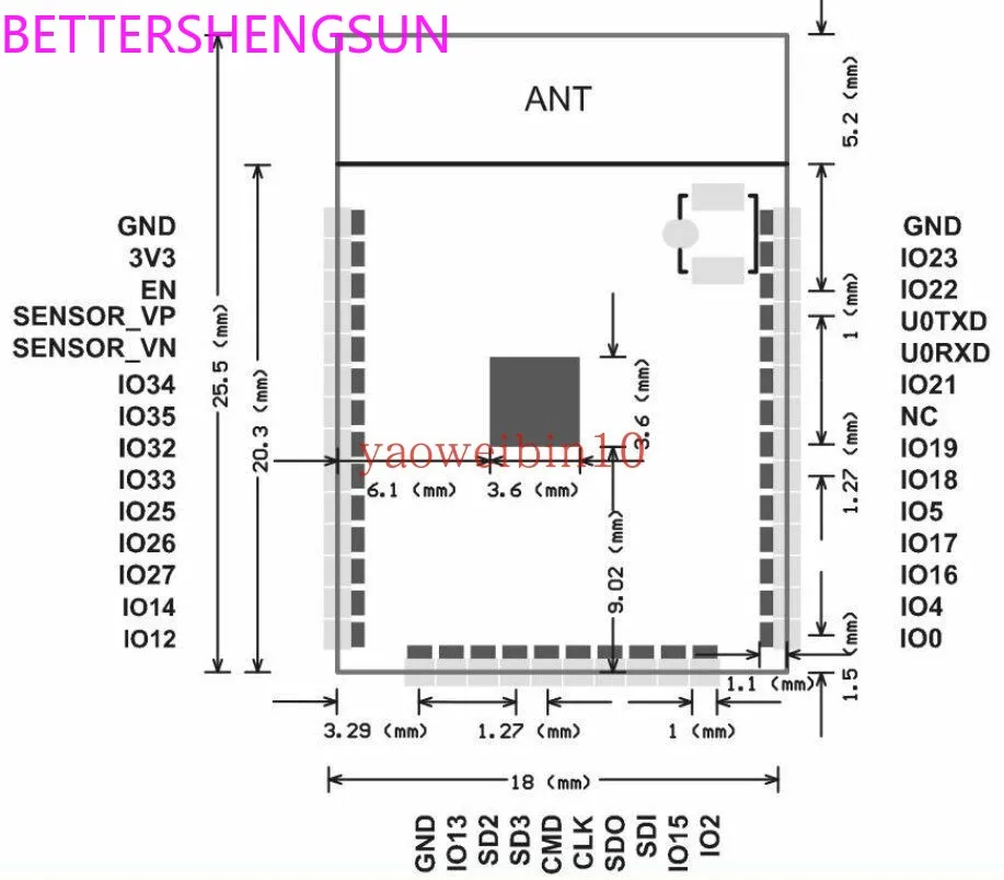 ESP32-S module WiFi+Bluetooth