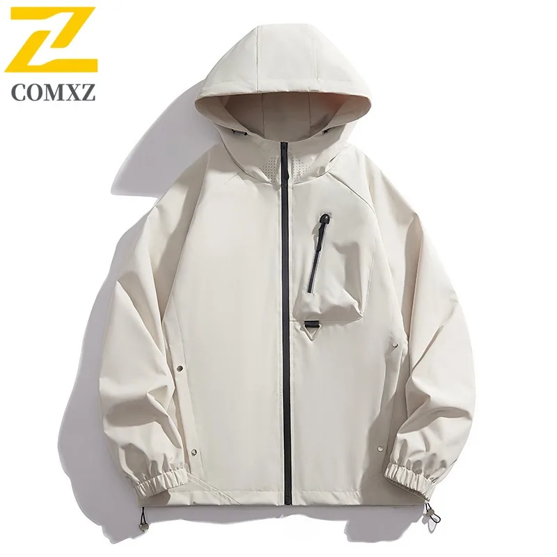 

COMXZ Windbreaker Mountain Tech Softshell Waterproof Hooded Outdoor Coat for Hiking Camping Fishing Unisex Urban Outdoor 2025