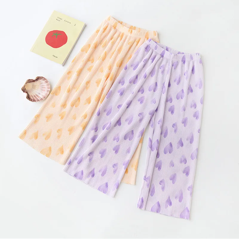 new delivery student wide-leg pant 110-150 polyester fashion girls clothes summer spring children kids pants 3-8year lovely