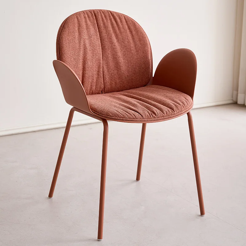 #Plastic chair home user simple armrest dining chair Nordic restaurant backrest stool negotiation leisure chair high value