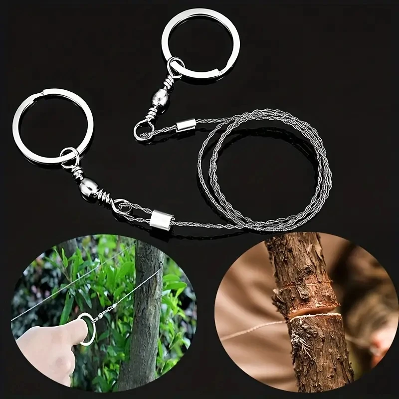 

1pc Stainless Steel Wire Saw Portable Multifunctional Survival Tool for Camping Hiking Hunting Climbing Lightweight Emergency