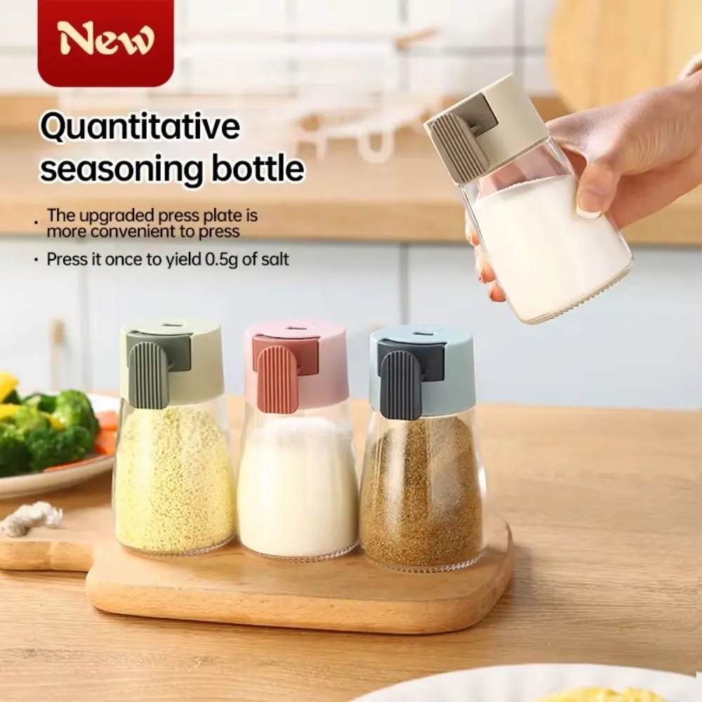 

4Pcs Press Type Measuring Seasoning Bottle Transparent Refillable Precise Spice Dispenser 0.5g Food Grade Sealed Condiment Jars