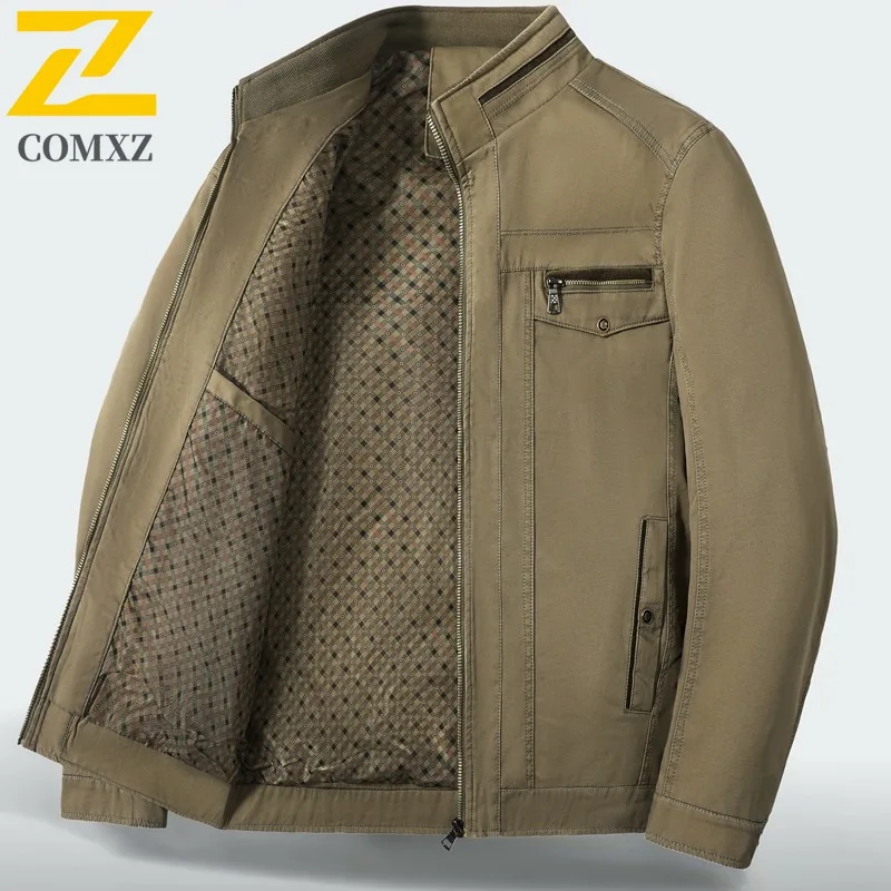 

EIAO Mens Premium Business Jacket Waterproof Windproof Stand Collar Work Coat with Luxury Texture for Professionals necessary