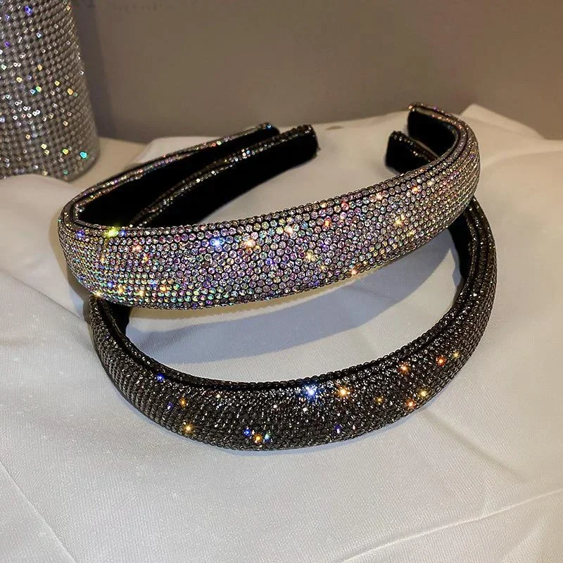 

Super Sparkling Internet Celebrity Pressed Hair Hoop Girl Winter Full Diamond Hair Hoop Korean Edition Showcases HighGrade Sense