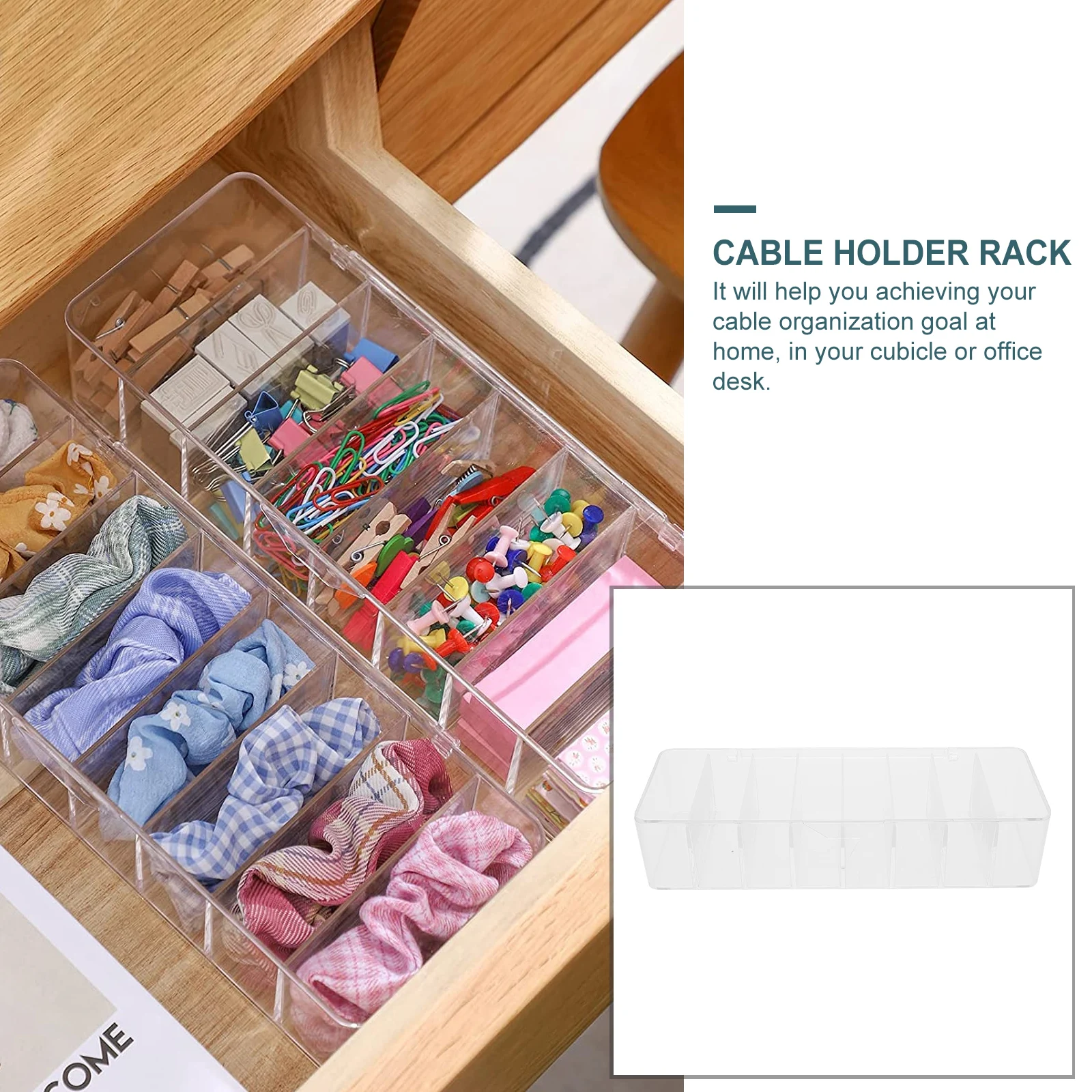 

Transparent Cable Organizer Box Desktop Cord Management Wire Holder Rack Divided Sectionscable Organizercable Management Box