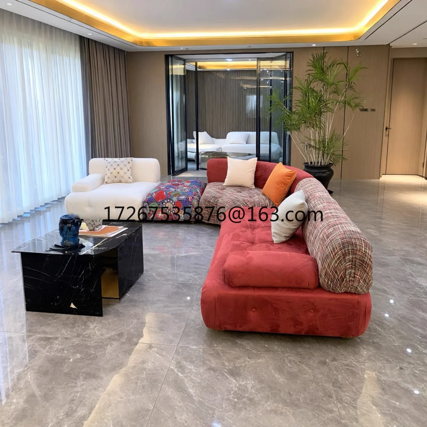 

Italian minimalist module mica sofa simple cream style free combination sofa