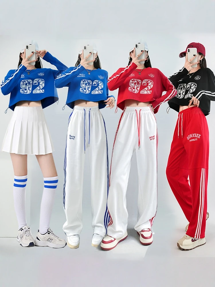 

High-Waist Crop Top Fitness Performance Suit Student Cheerleader Showbiz Cotton Spring Collection Stage Performance Costume