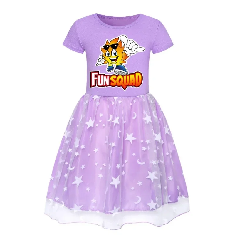 Leuke Trends Gaming Kids Zomer Meisjes Cosplay Regenboog Jurk Baby Meisjes Schattige Kanten Prinses Jurk Peuter Meisjes Verjaardagsfeestje Dresse