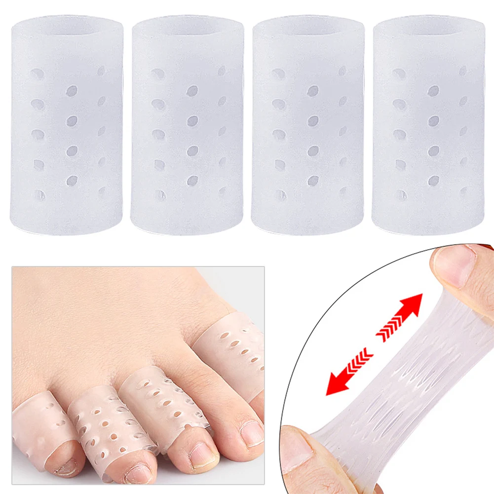 2 protectores de dedos elásticos de silicona transparentes para Juanetes, Callos, Dedos en Martillo, Verrugas y Callosidades