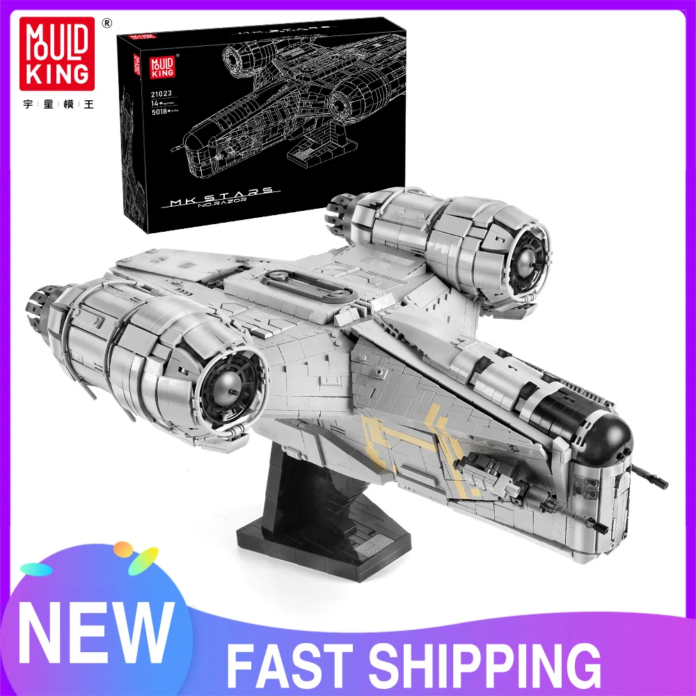 MOULD KING 21023 Star Plan Toys The Razor Crest UCS Star Destroyer Model Assembly Building Blocks Bricks Kids Christmas Gifts