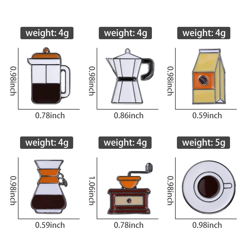 Персонализированная мультяшная кофейная машина, милые эмалированные значки в виде кофейной кружки, женские значки, ювелирные изделия, подарок для Фриды, оптовая продажа