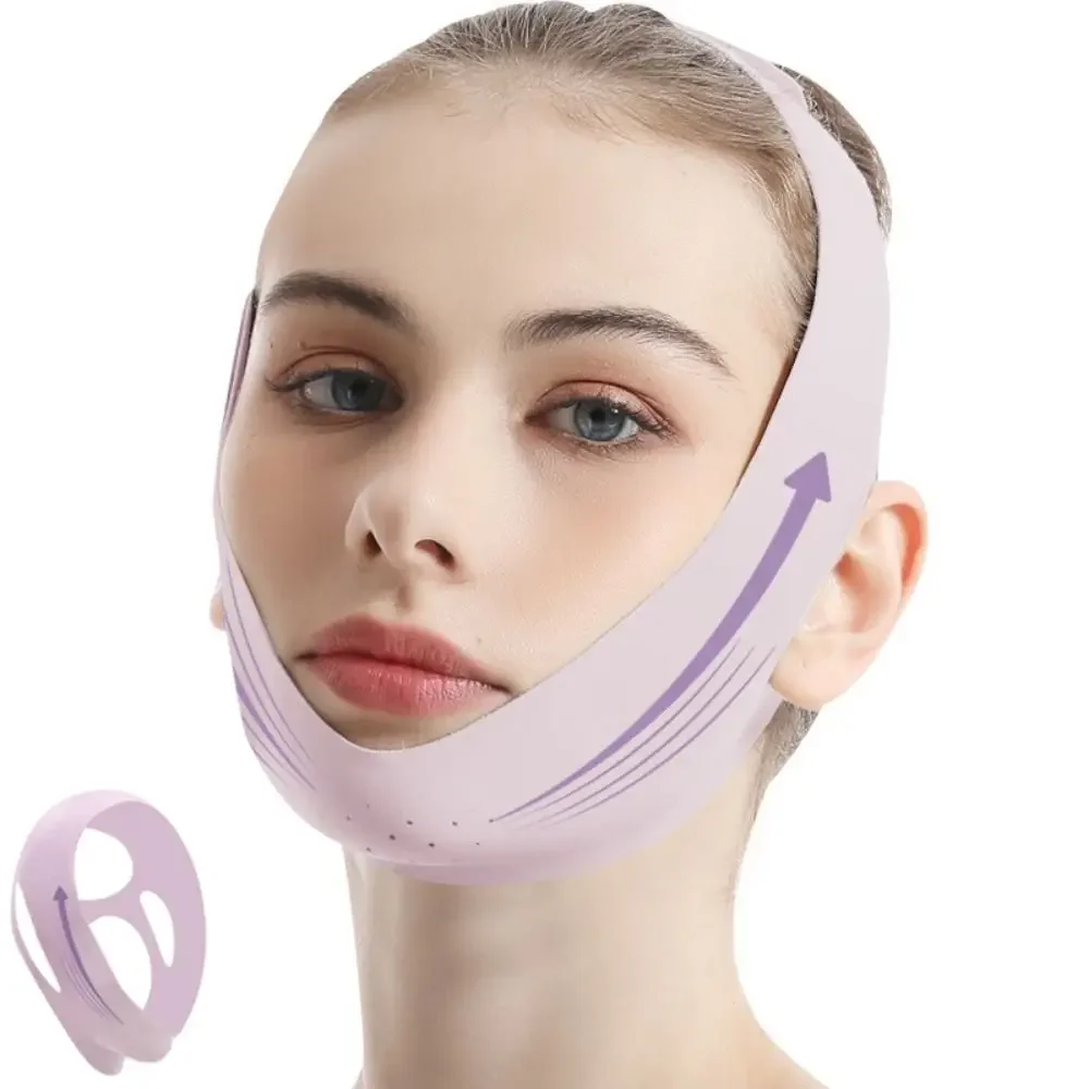 Portable Breathable Face Lifting Belt Resuable Cooling Double Chin Reducer V Shaped Chin Up Mask for Women