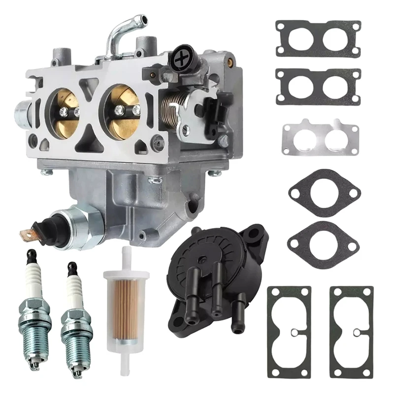 Carburetor W/Fuel Pump Filter & Spark Plugs Kit For Honda GX630 GX630R GX660 GX690 16100-Z9E-033 16100-Z9E-023