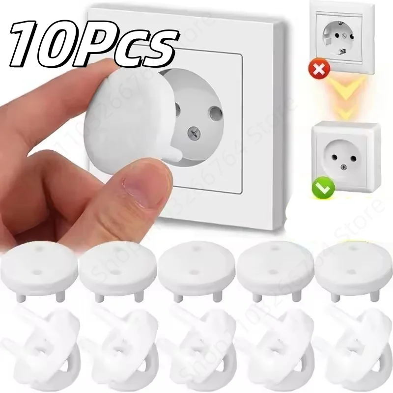 

10Pcs White Electrical Safety Socket Protective Cover Baby Care Safe Guard Protection Children Anti Electric Shock Protectors