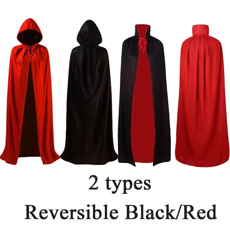 Adult Hooded Cloak Adult Elf Witch Long Purim Carnival Halloween Cloaks Capes Robe Larp Women Men Vampires Grim Reaper Party