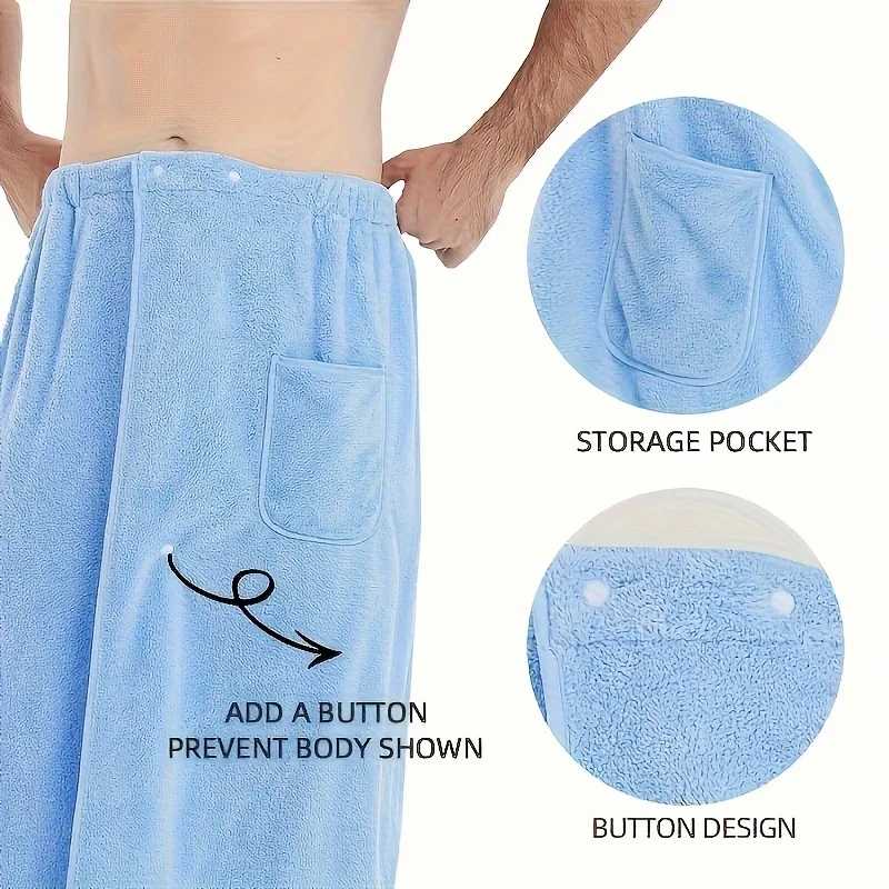 1 coral fleece unisex bath towel with adjustable elasticity, soft and skin friendly, 31.5 * 55 inches, outdoor sauna skirt