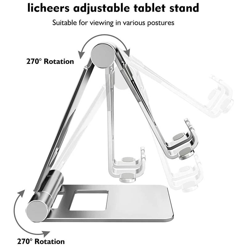 Ayarlanabilir Tablet standı, iPad standı için: evrensel Tablet tutucu, yüzey, Kindle ve diğer 4-13 inç cihazlar için (gümüş)