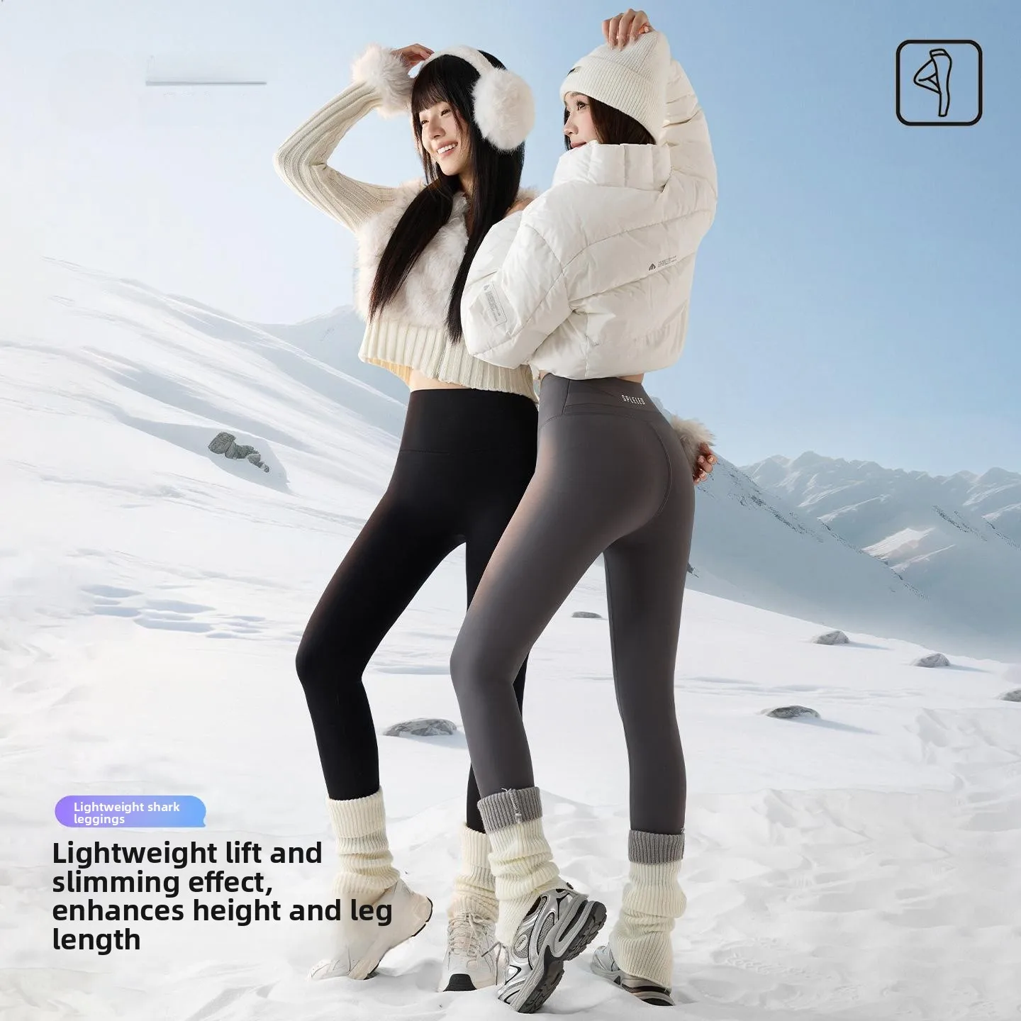 

Women's High-Waist Fce Lined Yoga Pants Slimming Base Layer Trousers Autumn Winter Warm Polyester Fiber Long Pants