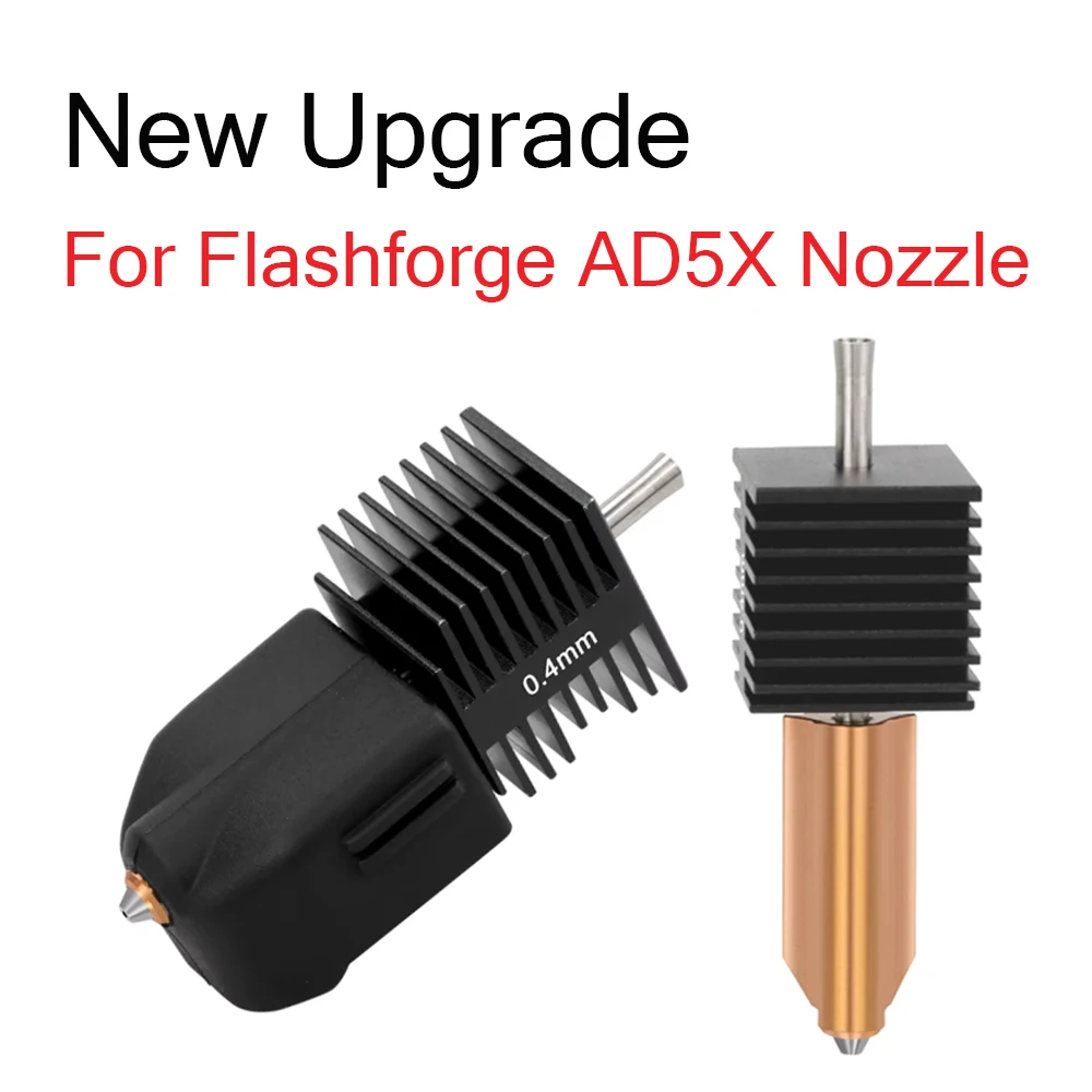 For Flashforge AD5X Upgraded Hotend Kit 0.25/0.4/0.6/0.8mm One-Piece Bimetal Nozzle Hot End Kit For AD5X 3D Printer Accessories