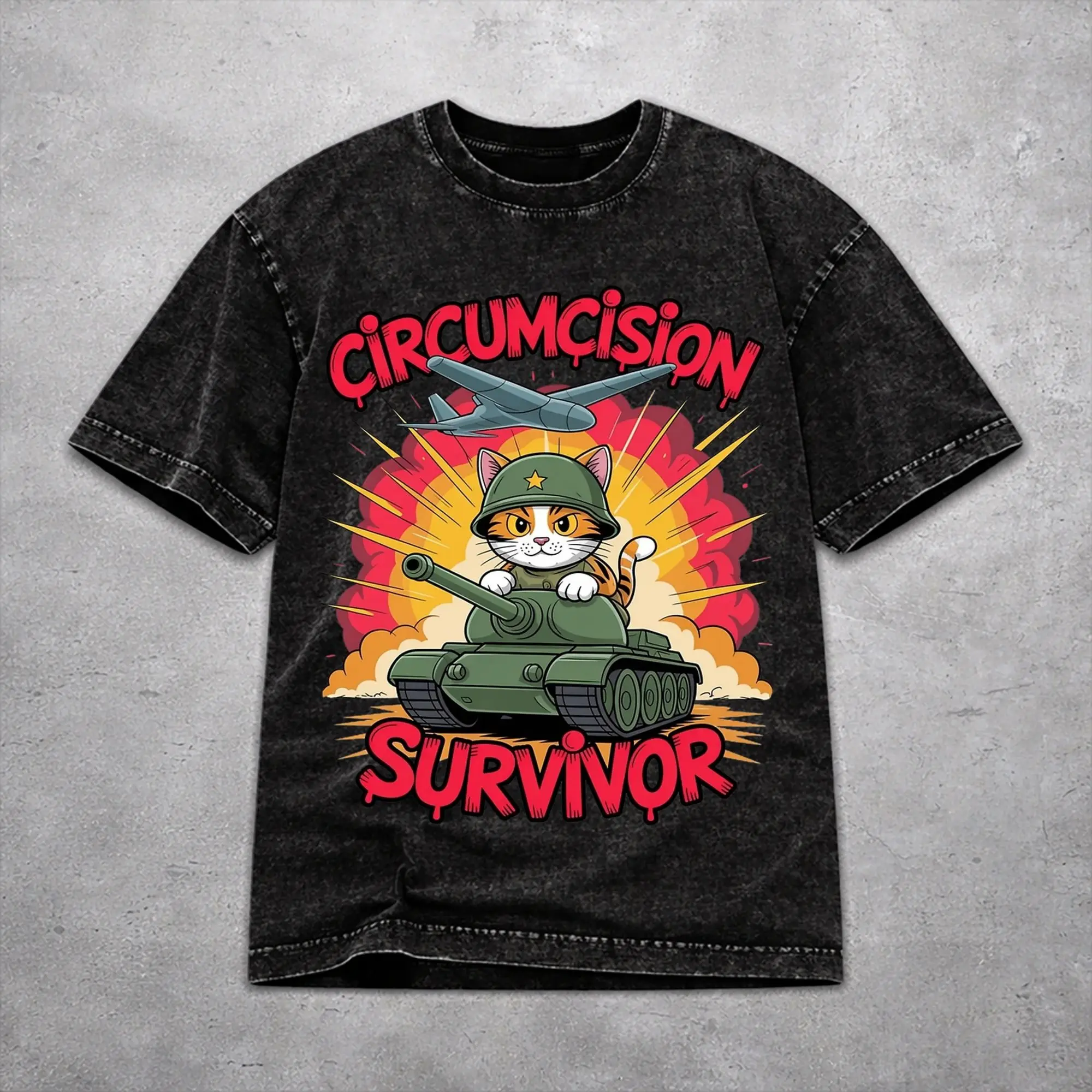 Men Women Wased T-shirts Circumcision Survivor Funny Cat Meme  Printed T Shirt Accessories Oversize  Tee Shirts