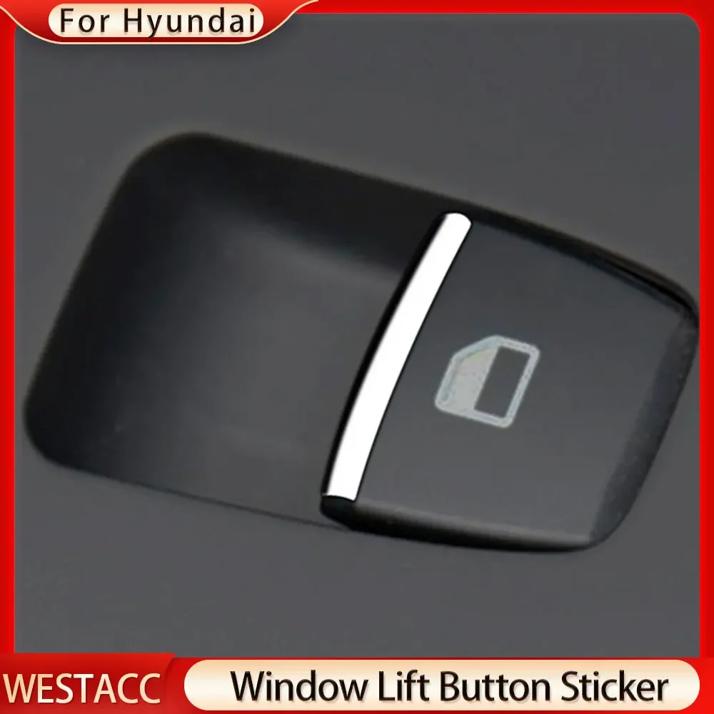 Car Window Lift Switch Button Sticker Sequin Trim for Hyundai Accent Solaris 2016 - 2020 7Pcs ABS Chrome Cover Accessories